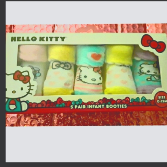 💥Hello Kitty 5 pair infant booties - Picture 1 of 4